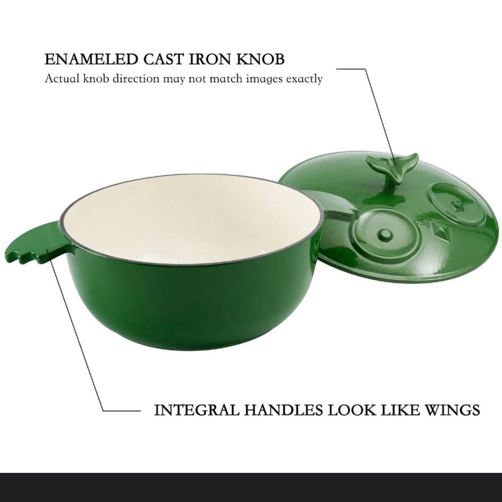Owl Lovers!!!Beautiful Green Owl Cast Iron 5 qt Dutch Oven - Picture 5 of 5